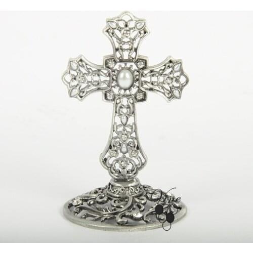 Christian Craft Gift Cross Decoration Christian Gift Wine Cabinet Living Room Desk Ancient Silver Decoration Copper