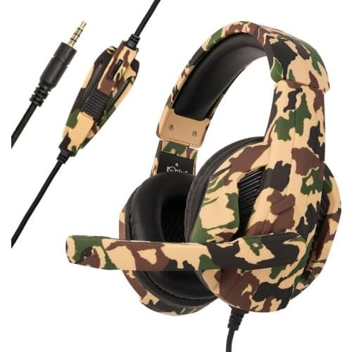 ChonChow Gaming Headset Wired Camouflage Earphone Game Headphone with Microphone Stereo Sound Bass for PC Gamer/Laptop/Phone/PS4