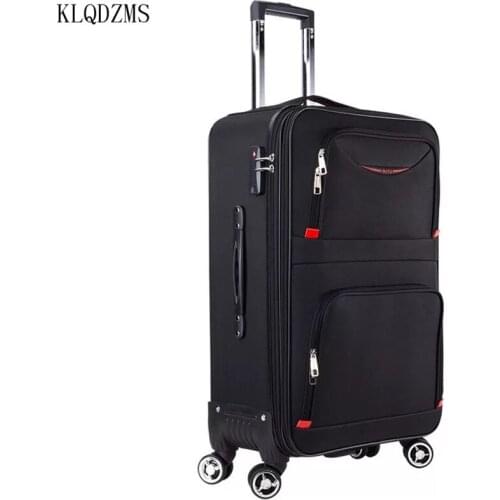 KLQDZMS 20’’22’’24’’26’’28 Inch Hot Sell Oxford Wheeled Travel Leisure Suitcase Trolley Women Men Carry On Cabin Luggage