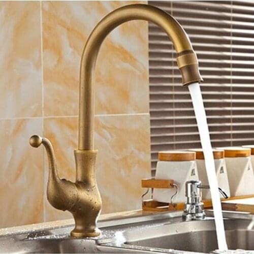 Kitchen Faucet Brass antique basin faucet antique , rotated 360 degrees cottage faucet