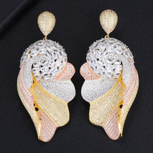 LARRAURI Fashion Jewelry Luxury Big Dangle Statement Earrings For Women Elegant Women Drop Earrings boucle d'oreille femme 2019