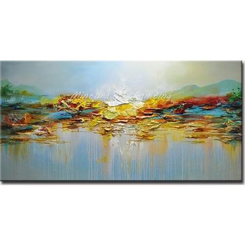 Mintura Art Large Hand Painted Modern Abstract Palette Knife Oil Painting on Canvas Living Room Wall Picture For Home Decoration
