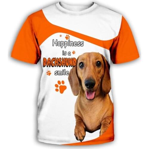 CLOOCL Dachshund Smile Men T-shirts Pets Paws 3D Print Men Clothing Loose Casual Pullovers Tops Unisex Harajuku Streetwear
