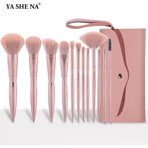 12 Pcs Makeup Brush Suit Powder Foundation Blush Eye Shadow New Eyebrow Lips Make Up Tool Fashion Fan-shaped Makeup Brush