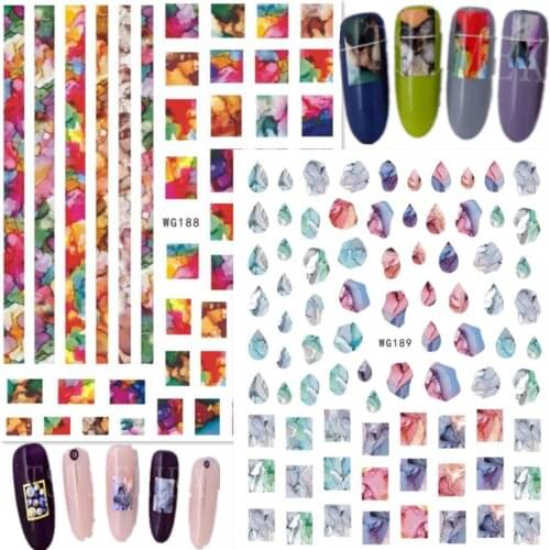 Nail stickers WG-188 189 design back glue DIY nail decal decoration accessory