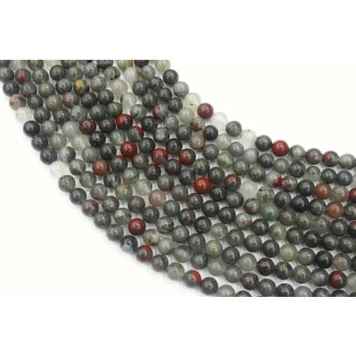 Natural African Blood Stone Round Loose Beads Strand 6/8/10MM For Jewelry DIY Making Necklace Bracelet
