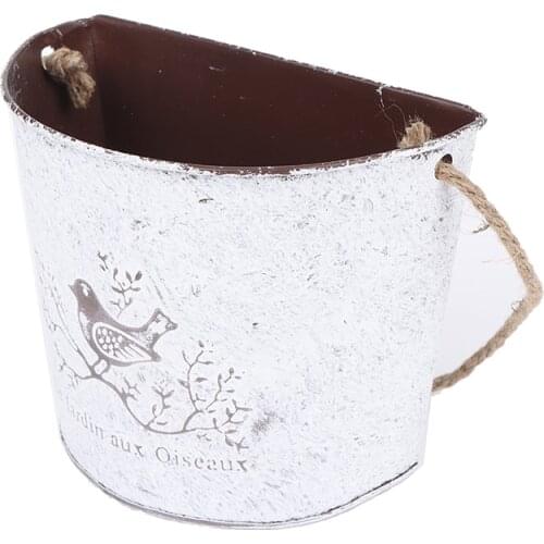 New 1PCS Vintage Metal Flower Vase Wall Mounted Flower Pot For Home Decoration