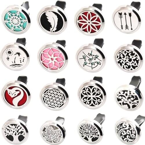 10pcs New Arrive 30mm Diffuser 316 Stainless Steel Car Aroma Locket Essential Oil Car Diffuser Locket Free 50Pcs Pads