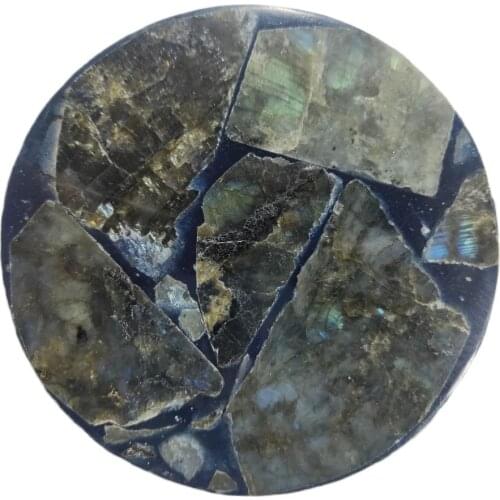 New Product! Colourful Labradorite Plate Slice Coaster Crystal Craft Free Pedestal Mineral Specimen Display Home Decoration Gift