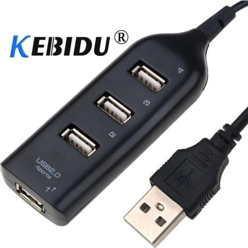 Kebidu USB 2.0 High Speed 4 Port Splitter Hub Adapter For PC Laptop Computer Notebook For Windows Vista XP 2000 98 FE06