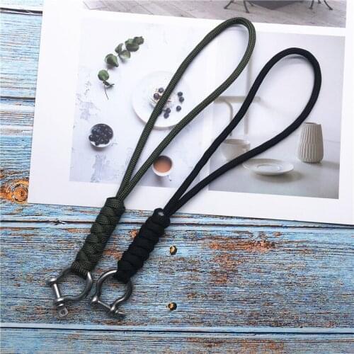 Handmade Paracode Braided Keychain Straps Rope Cell Phone Neck Strap Lanyard with Stainless Steel