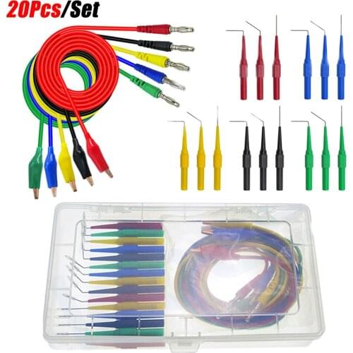 SG Test Probes Test Tool Lead Probe Aid 23500 20 Piece Back Probe Kit Identified Probe for Automotive Car Accessories