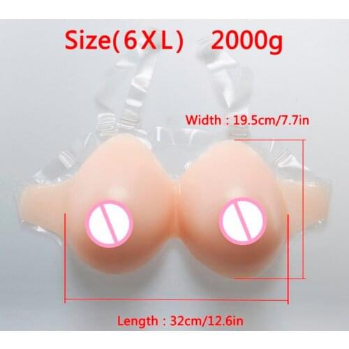 Silicone Fake Boobs 2000g With Shoulder Straps For Drag Queen Transsexual Enhancer Shemale Transgender Crossdresser Breast Forms