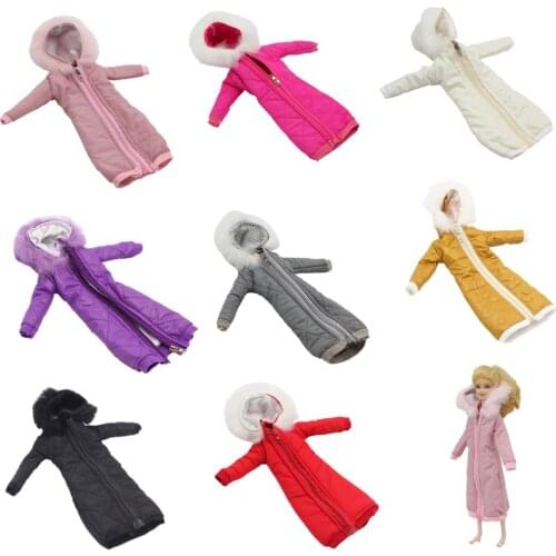 Pretty Long Coat Cotton Dress 30cm Doll Clothes Toy Winter Wear Wedding Dress Skirt 1/6 BJD Blythes Doll Jacket Accessories