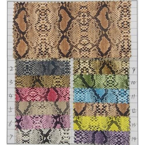 Synthetic leather fabric Factory wholesale flower snake leather pvc