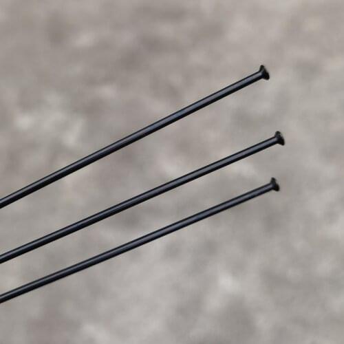 20 Pieces A Lot Diameter 1.8mm 15 G Bike Wheel Spokes Straight Pull Black Color Bicycle Spoke Round Body Stainless Steel Needles