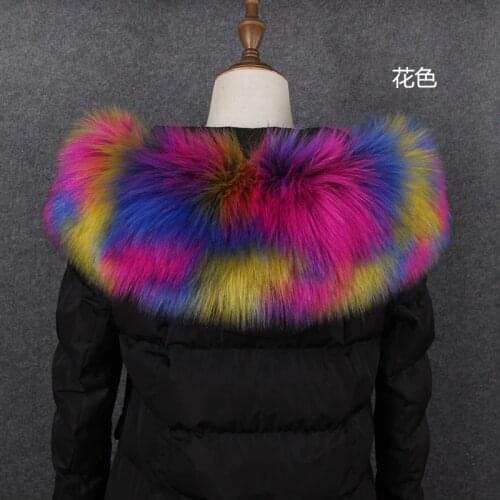 Super huge fluffy faux fox fur collar winter parka hood fur collar faux raccoon fur hat decor DIY fake fur scarf