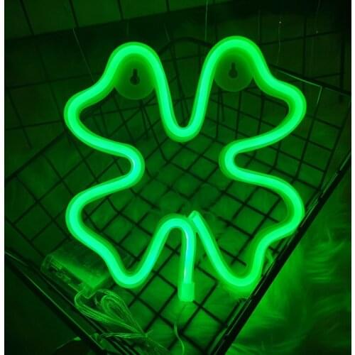 LED Clovers Neon Fairy Lights Festoon Garland Indoor For Bedroom Wall Lamp Wedding Party Holiday Lighting Christmas Decoration