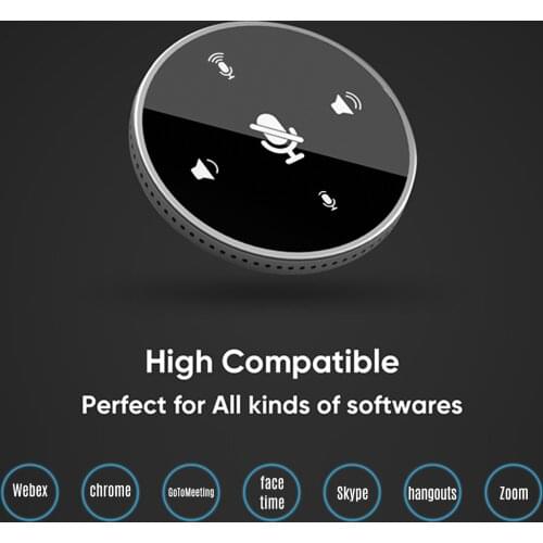 USB Speakerphone Microphone Built-in Speaker 360° Omnidirectional Condenser Mic with Mute Function Volume Plug Play Windows Mac