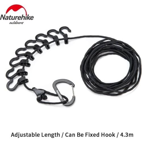 Naturehike Camping Hanging Rope Camping Accessories Equipment Multi-purpose Clothesline Adjustable Anti-slip Canopy Hanging Rope