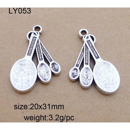 Vintage Spoon Charms Metal Handmade Personality Spoon Charms DIY Fashion Charms For Jewelry Making 25pcs/lot