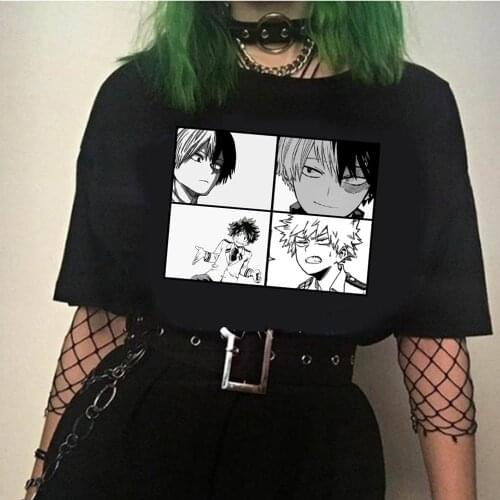 My Hero Academia Anime Funny T-shirt Boku No Hero Academia Tees Manga Todoroki Bakugou Shirt