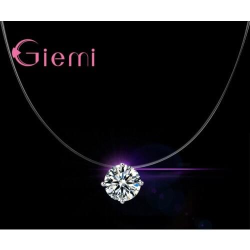 Various Colors Crystal Cubic Zirconia Pendant Necklace Genuine 925 Sterling Silver For Women Jewelry Factory Direct Sales