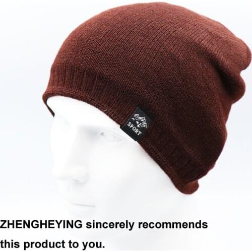 Hip Hop Knitted Hat Womens Winter Warm Casual Acrylic Slouchy Hat Crochet Ski Beanie Hat Female Soft Baggy Skullies Beanies Men