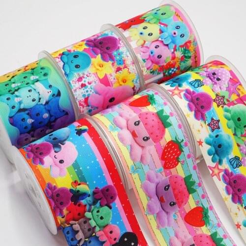 10 Yards The Octopus Printed Grosgrain Ribbon For Hair Bows DIY Crafts Handmade Accessories 52731