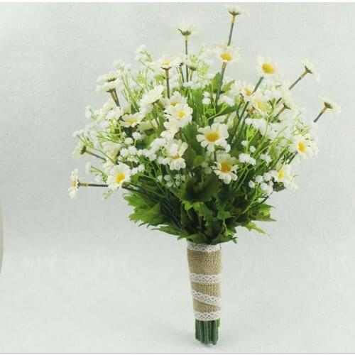 2018 DIY New Wedding Bridal Bridesmaid Bouquets garden Daisies Gypsophila paniculata Artificial hand Holding Flower Photo Prop