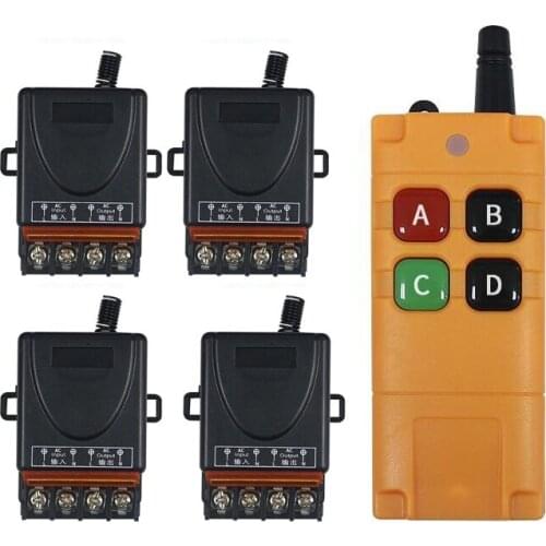 3000m industrial RF AC85V 110V 220V 230V relay 1CH wireless remote control switch 433.92mhz Water pump/motor/lighting