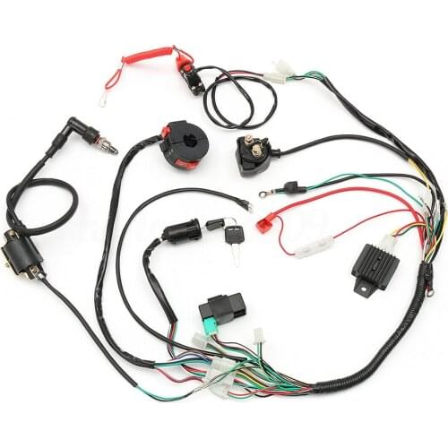 50 70 90cc 110cc 125cc Wiring Harness Loom Solenoid Coil CDI Quad Dirt Bike ATV