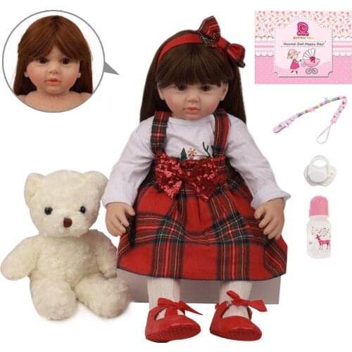 60 CM Lifelike Bebe Reborn Dolls Soft Silicone Cloth Baby Doll Toy for Kid Birthday Gift Childrens Best Playmate Happy Forever