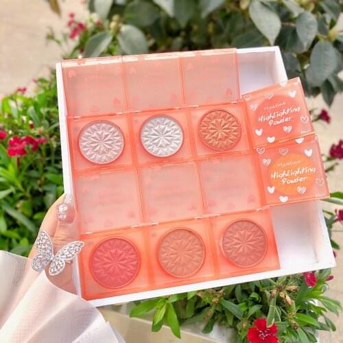 8 Colors Highlighter Face Contour Blush Palette Shimmer Pink Powder Makeup Glow Face Contour Illuminator Highligt Cosmetics
