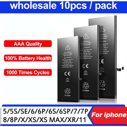 10pcs/lot AAA Quality Battery For iPhone 6S 6 7 8 Plus 5S 5 SE 6Plus 7Plus Replacement Bateria For iPhone 6S 6G
