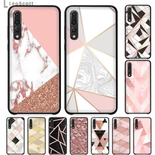 Marble Gold Rose Glitter Pink Luxury Phone Case For Huawei honor Mate P 9 10 20 30 40 Pro 10i 7 8 a x Lite nova 5t Cover Funda