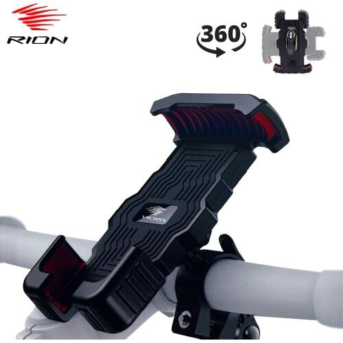 RION Phone Holder Bicycle Motorcycle Mobile Rack MTB Support Handlebar Mount Bracket Bike Accessories Silica Gel Non-Slip Clip