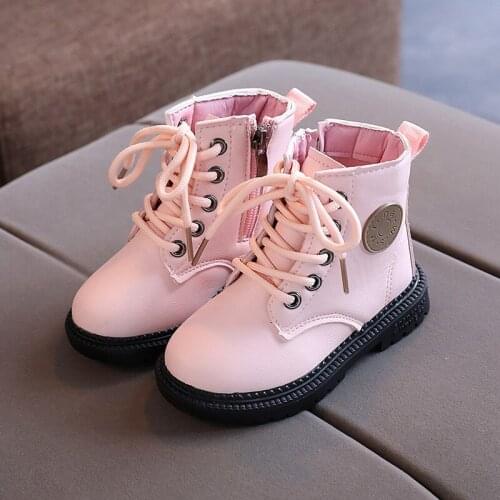 Kids Fashion Martin Boots Boys Autumn Winter Leather Children Boots Fashion Toddler Girls Boots Warm Winter Boots Kids Shoes