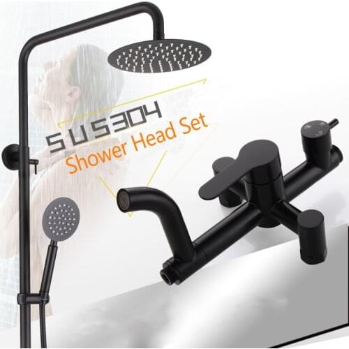 Bathroom shower set black faucetwaterfall bathroom faucet bathroom matte kitchen 3 sink hole bathtub shower faucet black