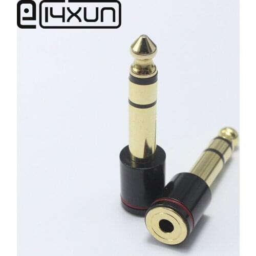 EClyxun 1pcs/lot Brass 6.35mm 3 Pole Stereo Male Plug to 3.5mm Stereo Female Headphone Jack Audio Adapter Connector