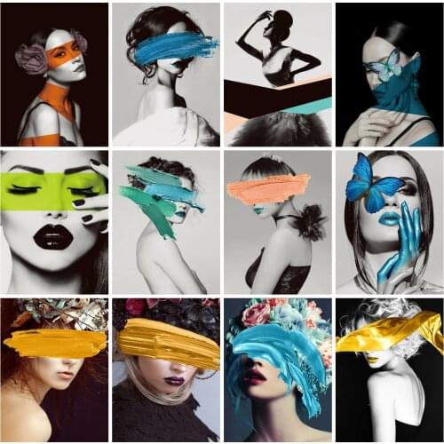 EverShine Coloring By Numbers Girl DIY Paint By Numbers For Adults Portrait Canvas Wall Set Handmade Hoem Decor