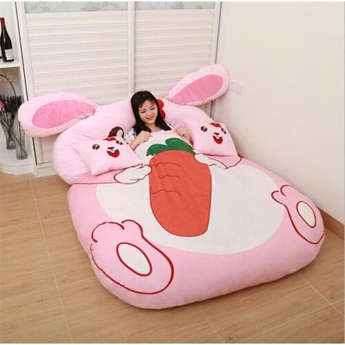 Fancytrader Giant Plush Bunny Cow Tiger Pig Horse Sheep Cartoon Animals Tatami Stuffed Soft Beanbag Bed Carpet Mat Sofa