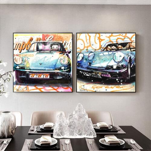 Graffiti Art Canvas Painting Wall Art Posters and Prints Abstract Fashion Sports Cars Pictures for Living Room Cuadro Home Decor