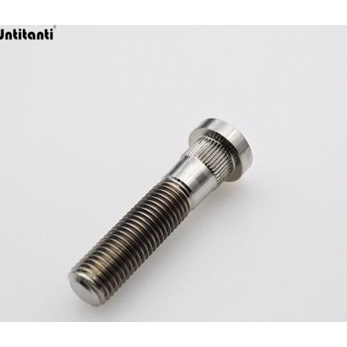 Jntitanti Custom high strength Gr5 titanium wheel hub stud M12*1.5*55mm for Ford 1 set =20 pieces