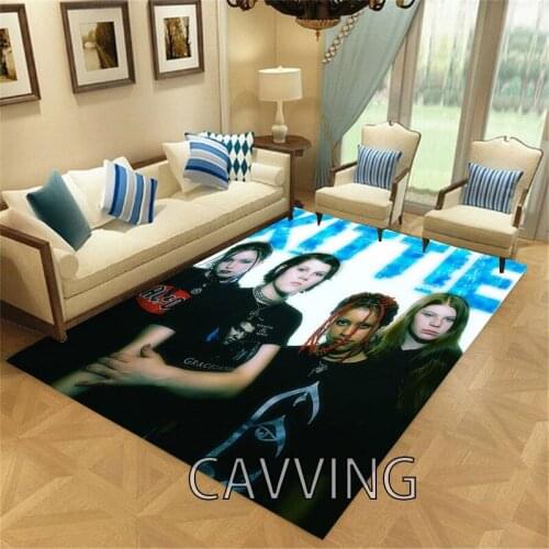 Kittie Band 3D Printed Carpets Soft Flannel Rug Mat Rugs Anti-slip Large Rug Carpet Home Decoration for Living Room Bedroom