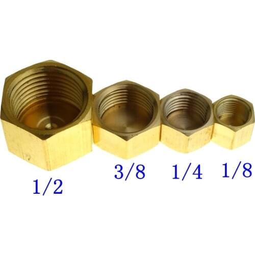 1/8" 1/4" 3/8" 1/2" Female BSP Brass Pipe Fitting Hex Head Female Thread Cap