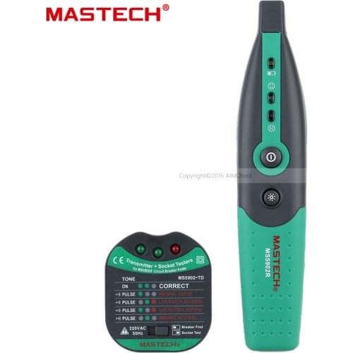 MASTECH MS5902 Automatic Circuit Breaker Finder Fuse Socket Tester European USA 220V/110V Specification with Flashlight