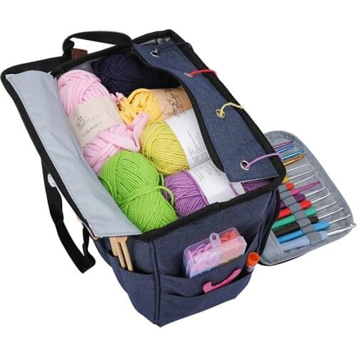 Multifunction Sewing Bag Household Organizer Portable Yarn Crochet Bag For Wool Crochet Knitting Needles Sewing Supplies Sets