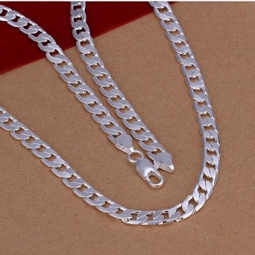 Hotting Men Necklaces Jewellry Silver 6 MM Wide 20 Inches Link Chains Vogue Necklace Fashion Male Necklaces NS03