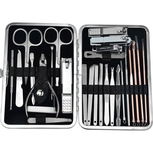 27 Pcs Nail Cutter Pedicure Scissors Set Makeup Kit Stainless Steel Eagle Hook Portable Manicure Nail Clipper Tool Set
